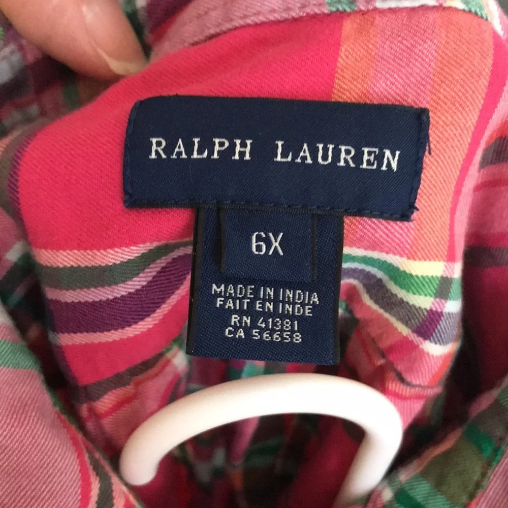 Girl’s Ralph Lauren Plaid Top